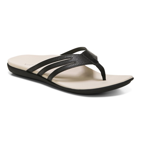 Vionic Sandals Ireland - Alta Toe Post Sandal Black - Womens Shoes In Store | VPTYH-4280
